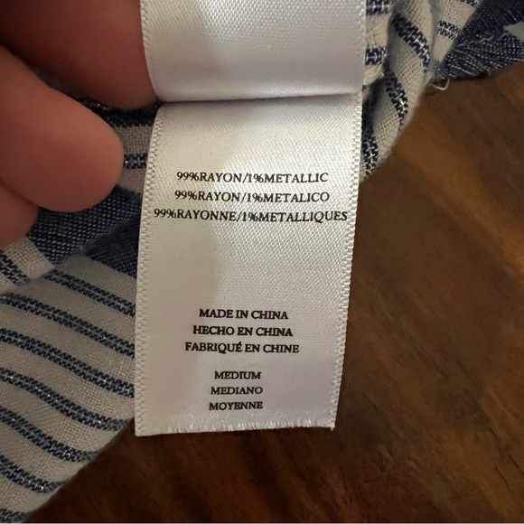 Rails Eloise Tristan Striped Button Down Shirt Blue White Womens size medium - Picture 13 of 15